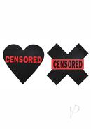 Peekaboo Censored Hearts And X Blk/red