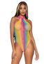 Rainbow Striped Halter Bodysuit W/snap
