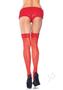 Sheer Stocking Back Seam Lace Os Red